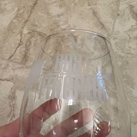 Etched Glass "Best Friends" Stemless Wine Glass - Picture 8 of 10